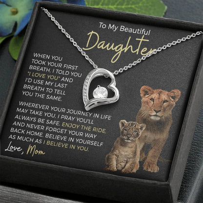 Daughter Journey Forever Love Heart Necklace