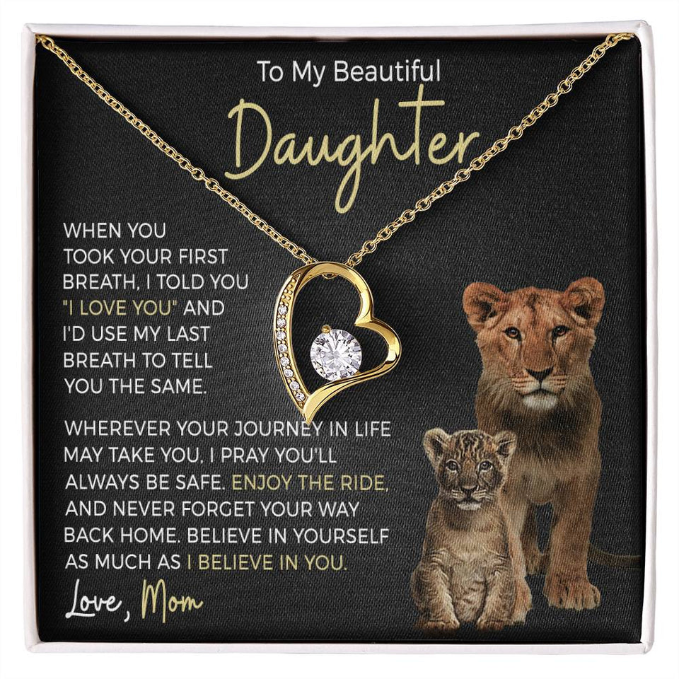 Daughter Journey Forever Love Heart Necklace
