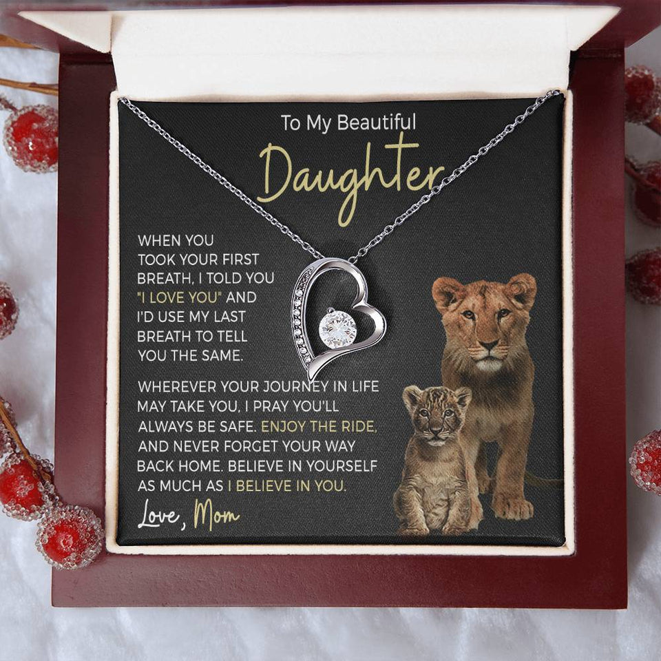 Daughter Journey Forever Love Heart Necklace