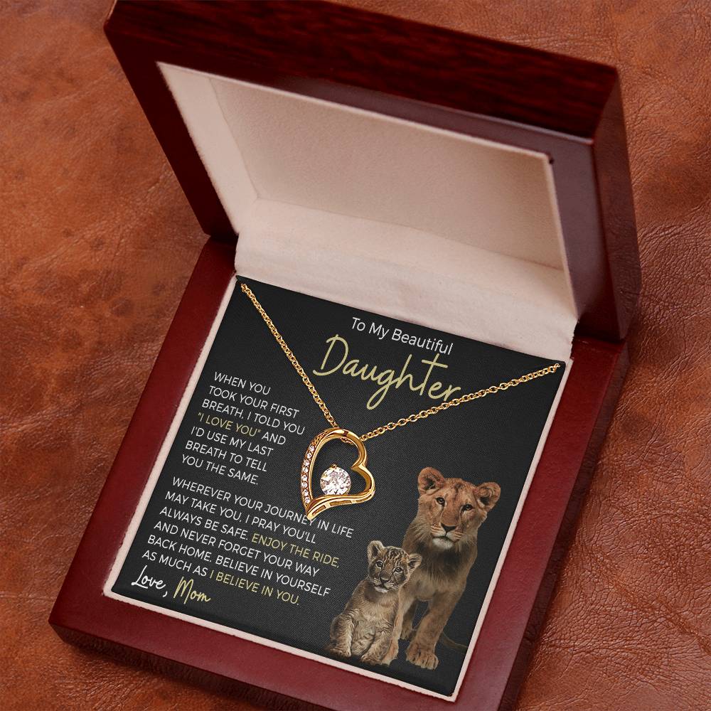 Daughter Journey Forever Love Heart Necklace