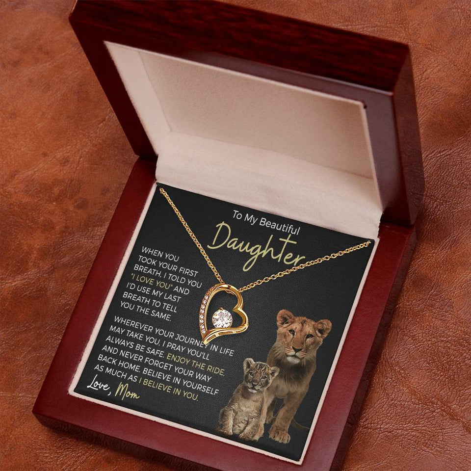 Daughter Journey Forever Love Heart Necklace