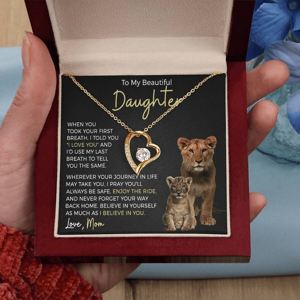 Daughter Journey Forever Love Heart Necklace