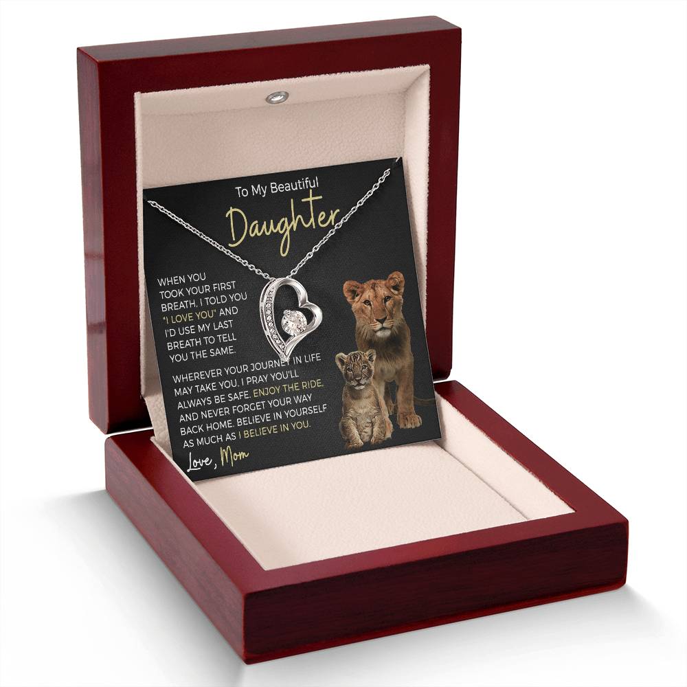 Daughter Journey Forever Love Heart Necklace