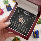 Daughter Merry Christmas Interlocking Hearts Necklace Gift