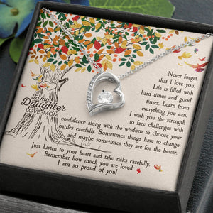 Daughter Never Forget That I Love You - Forever Love Heart Necklace