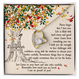 Daughter Never Forget That I Love You - Forever Love Heart Necklace
