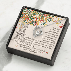Daughter Never Forget That I Love You - Forever Love Heart Necklace