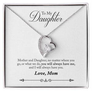 Daughter - No Matter Where You Go - Forever Love Heart Necklace