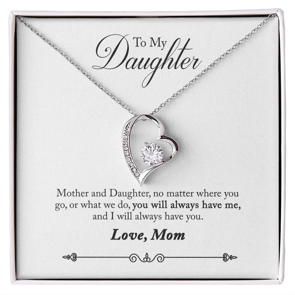 Daughter - No Matter Where You Go - Forever Love Heart Necklace