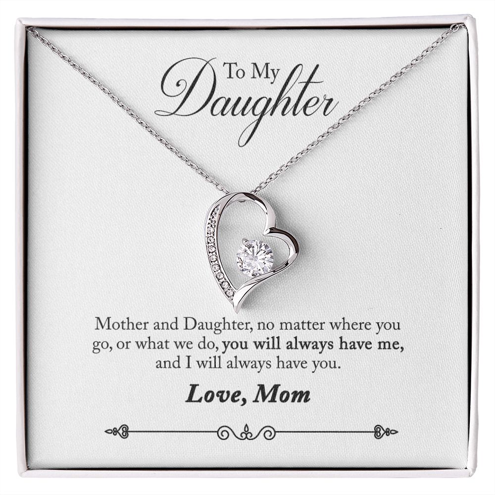 Daughter - No Matter Where You Go - Forever Love Heart Necklace