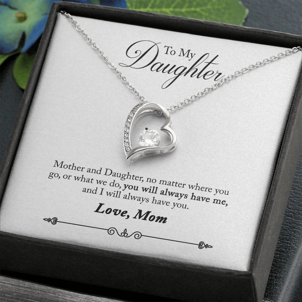 Daughter - No Matter Where You Go - Forever Love Heart Necklace