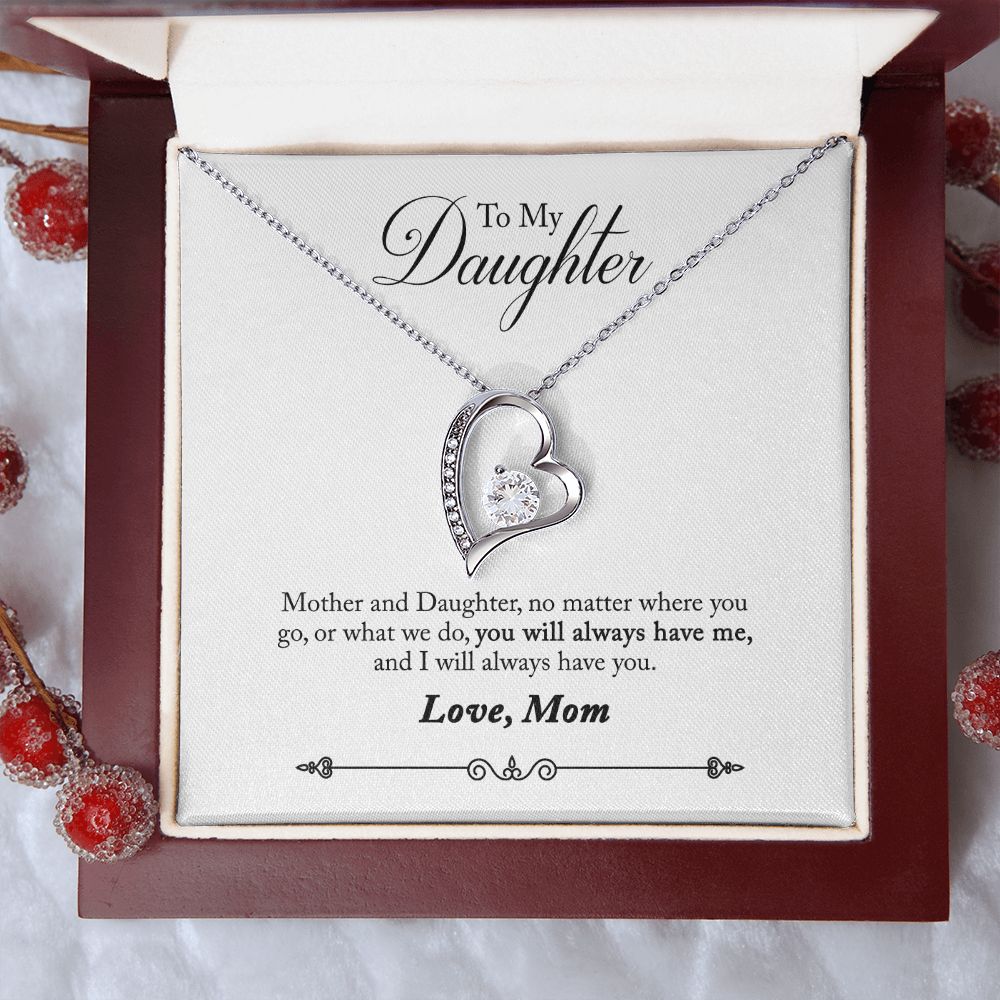 Daughter - No Matter Where You Go - Forever Love Heart Necklace