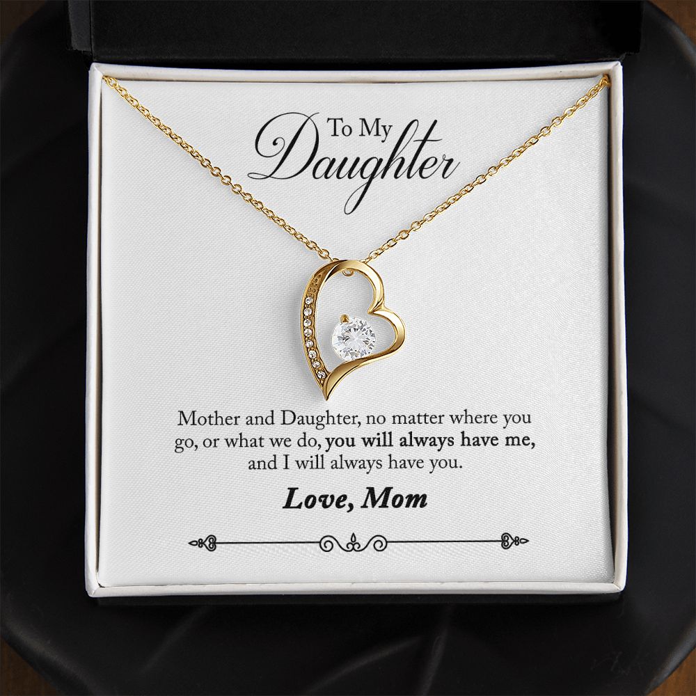 Daughter - No Matter Where You Go - Forever Love Heart Necklace
