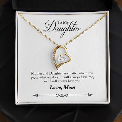 Daughter - No Matter Where You Go - Forever Love Heart Necklace