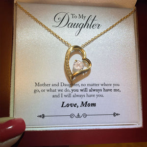 Daughter - No Matter Where You Go - Forever Love Heart Necklace