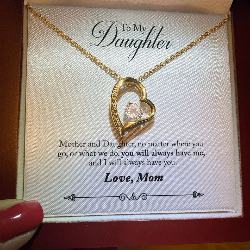 Daughter - No Matter Where You Go - Forever Love Heart Necklace
