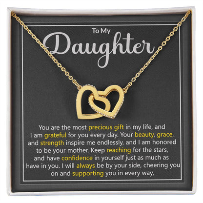Daughter Precious Gift Interlocking Hearts Necklace Gift