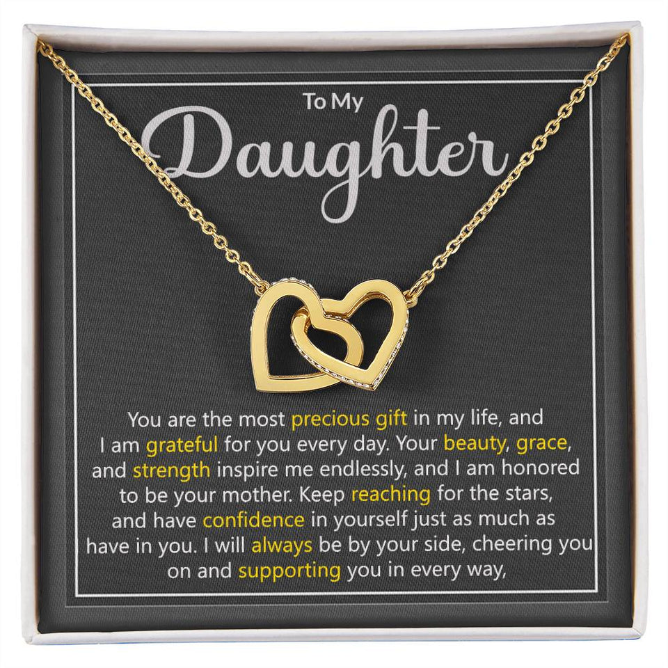 Daughter Precious Gift Interlocking Hearts Necklace Gift