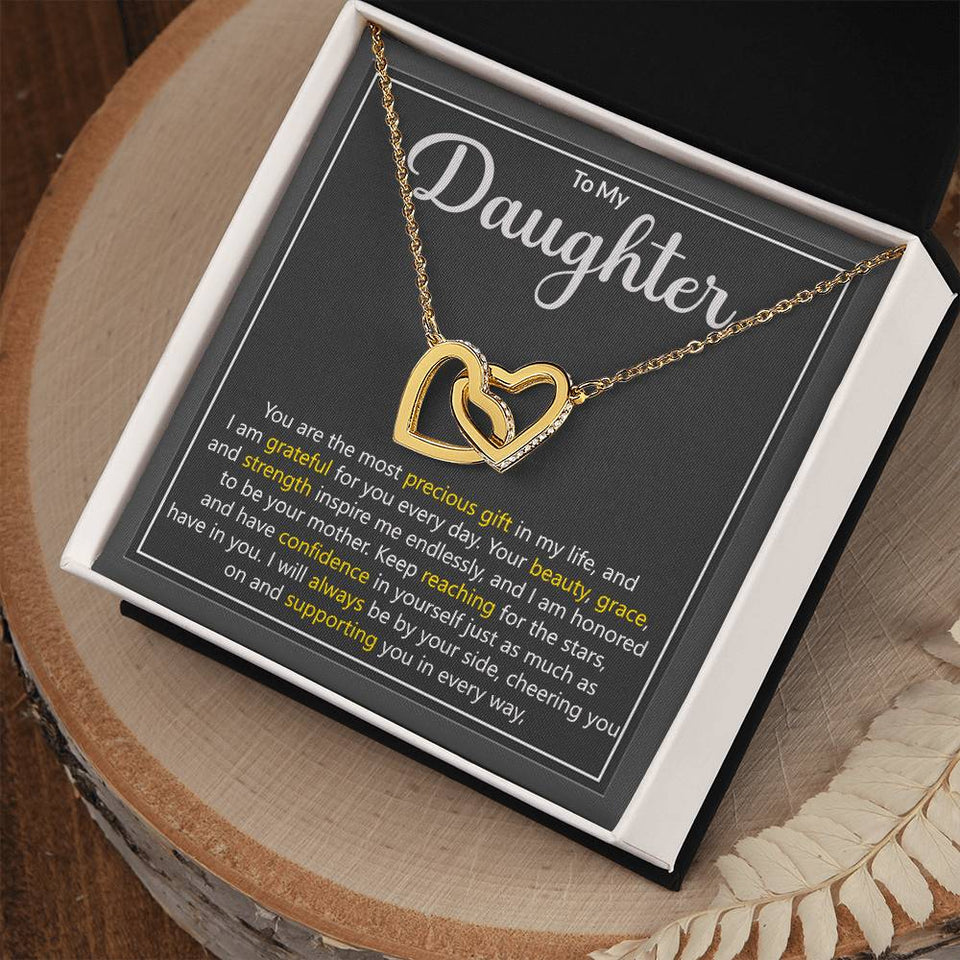 Daughter Precious Gift Interlocking Hearts Necklace Gift