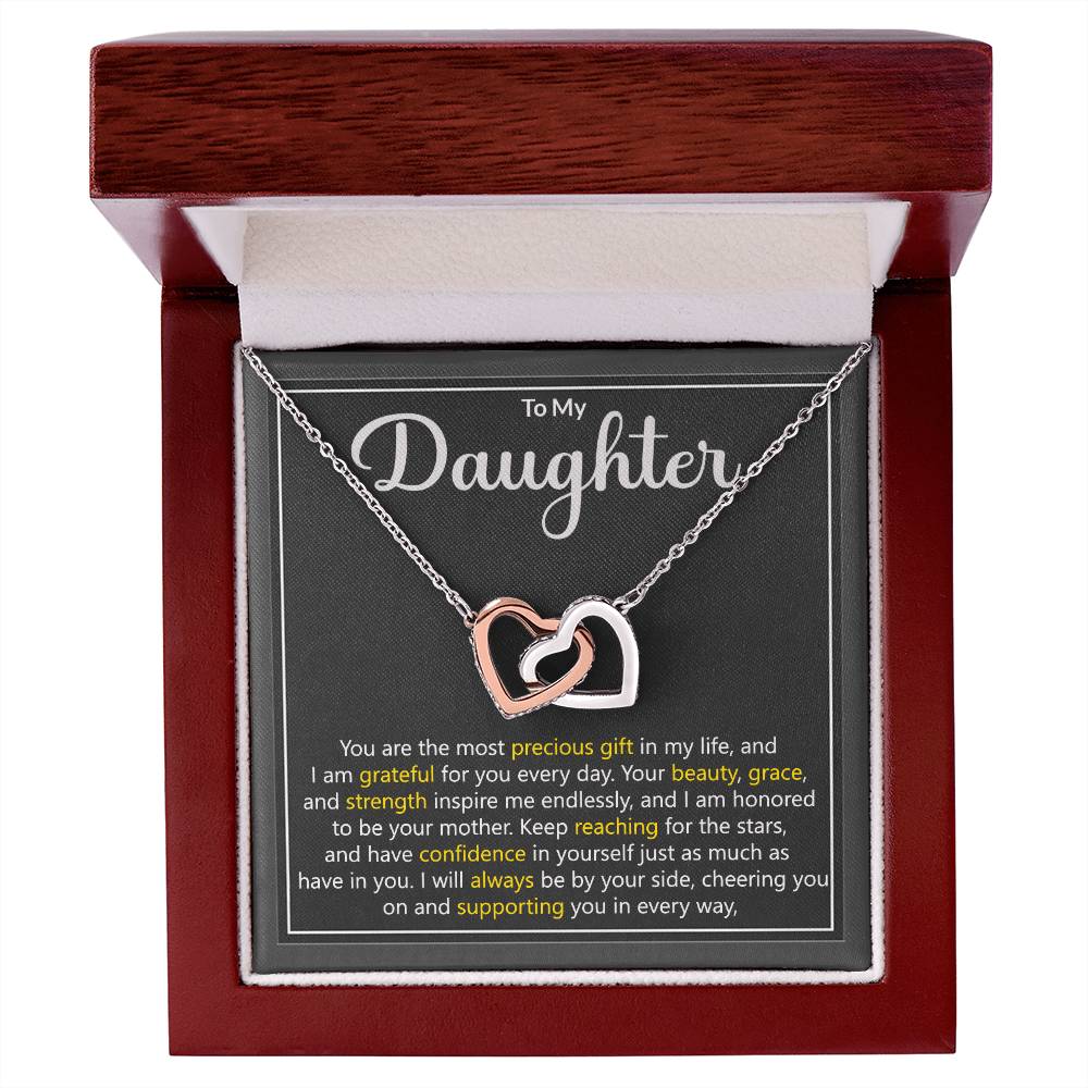 Daughter Precious Gift Interlocking Hearts Necklace Gift