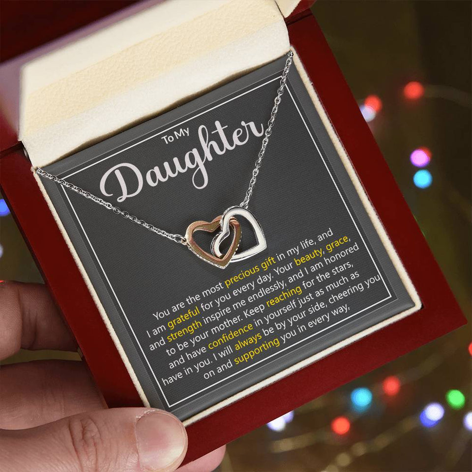 Daughter Precious Gift Interlocking Hearts Necklace Gift
