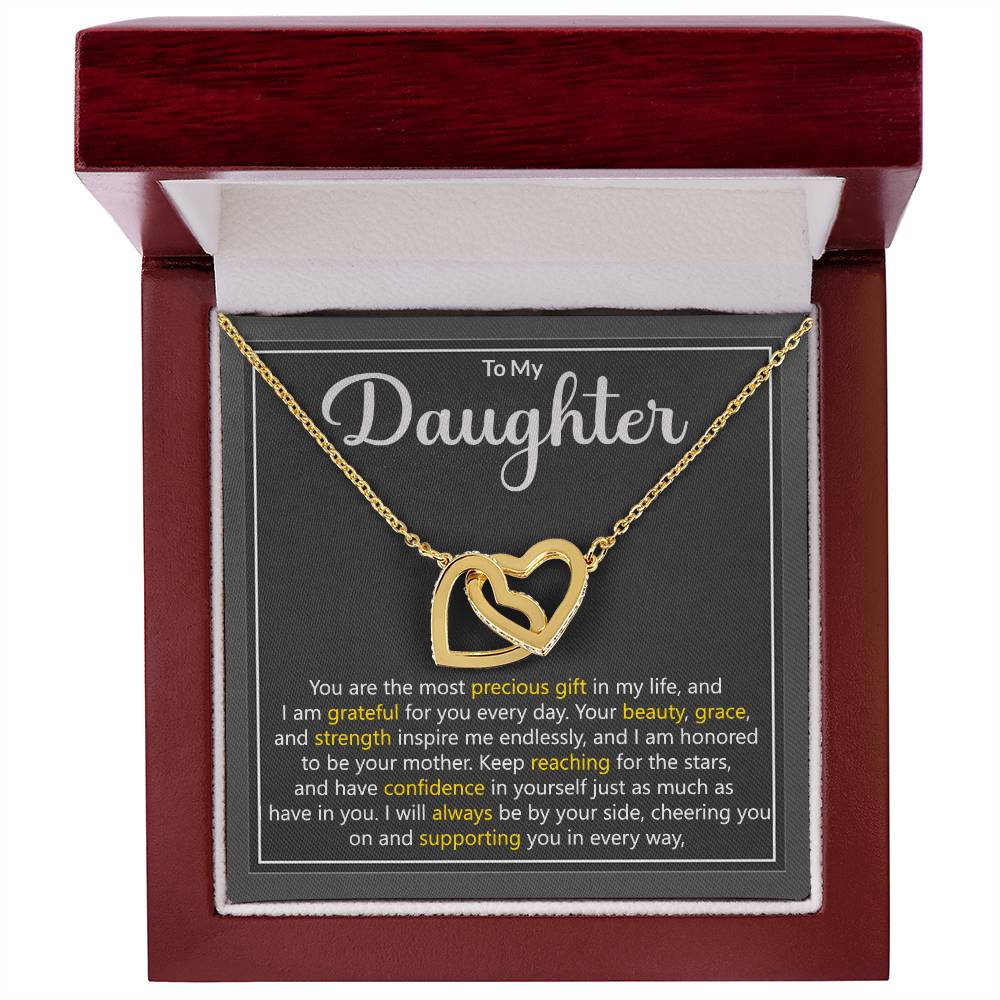 Daughter Precious Gift Interlocking Hearts Necklace Gift