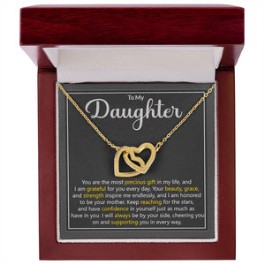 Daughter Precious Gift Interlocking Hearts Necklace Gift