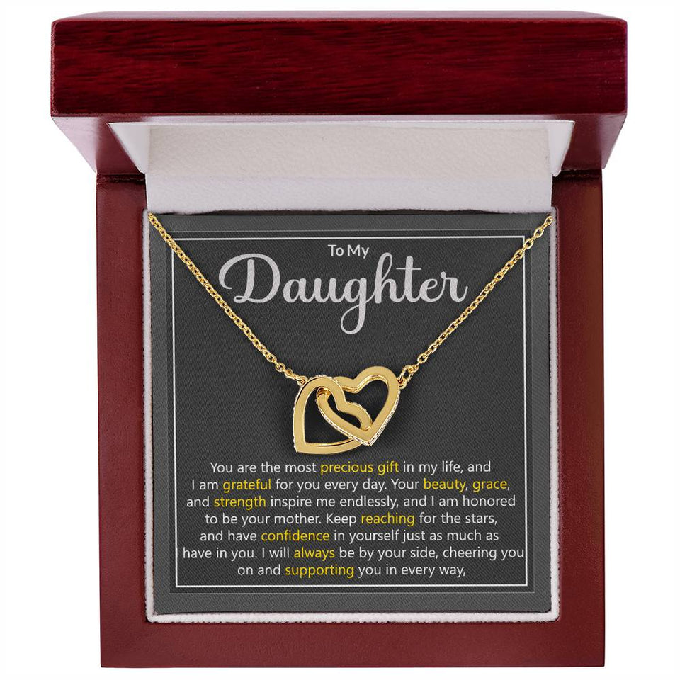 Daughter Precious Gift Interlocking Hearts Necklace Gift