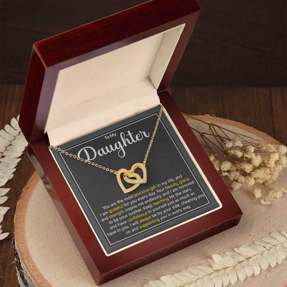 Daughter Precious Gift Interlocking Hearts Necklace Gift