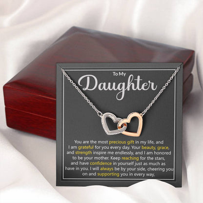 Daughter Precious Gift Interlocking Hearts Necklace Gift