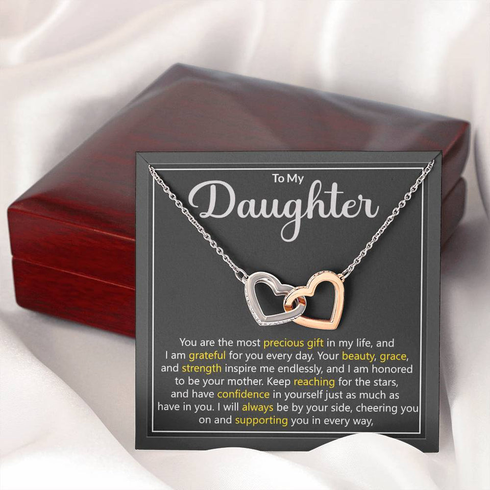 Daughter Precious Gift Interlocking Hearts Necklace Gift