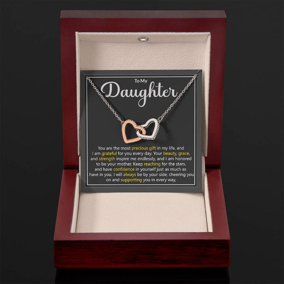 Daughter Precious Gift Interlocking Hearts Necklace Gift