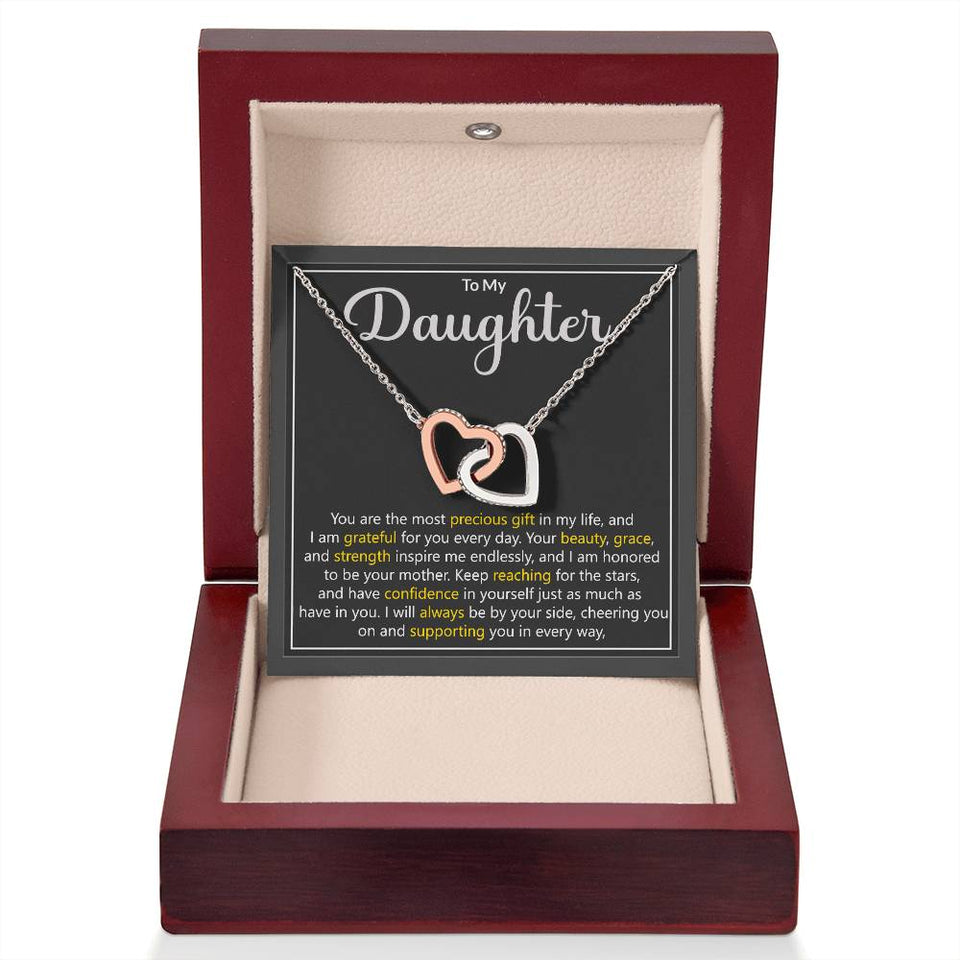 Daughter Precious Gift Interlocking Hearts Necklace Gift