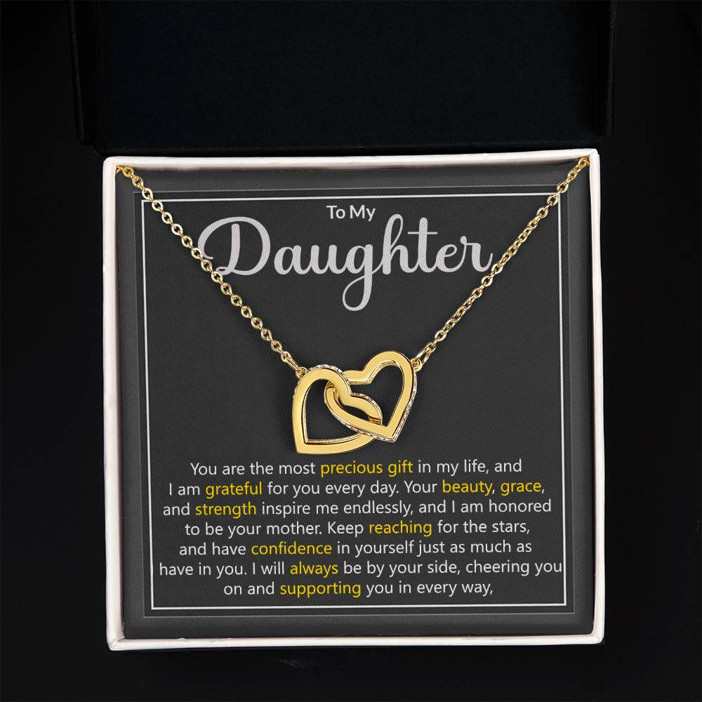 Daughter Precious Gift Interlocking Hearts Necklace Gift
