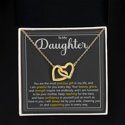 Daughter Precious Gift Interlocking Hearts Necklace Gift