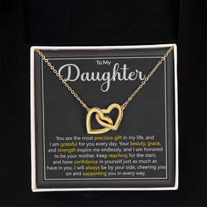 Daughter Precious Gift Interlocking Hearts Necklace Gift