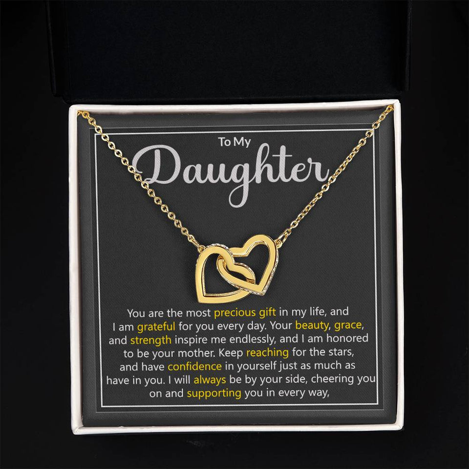 Daughter Precious Gift Interlocking Hearts Necklace Gift