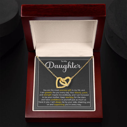 Daughter Precious Gift Interlocking Hearts Necklace Gift