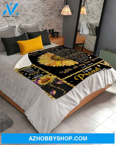 Daughter Sunflower I'm Proud To Call U My Daughter Fleece Blanket Gift For Daughter