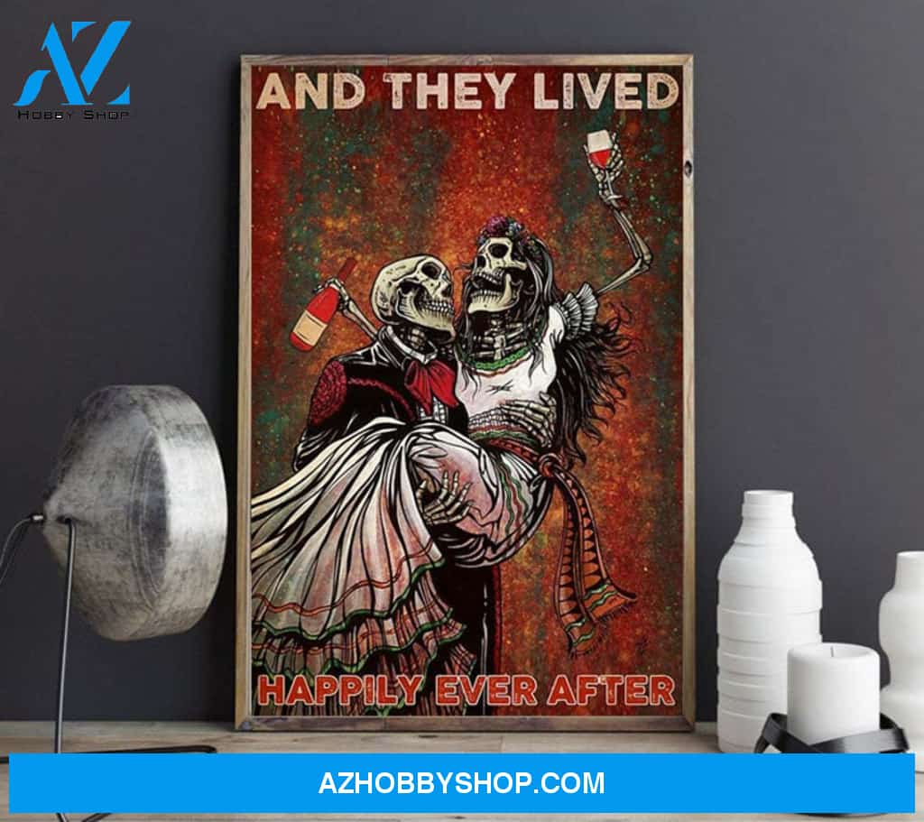 Day Of The Dead And They Lived happily Ever After Canvas And Poster, Wall Decor Visual Art