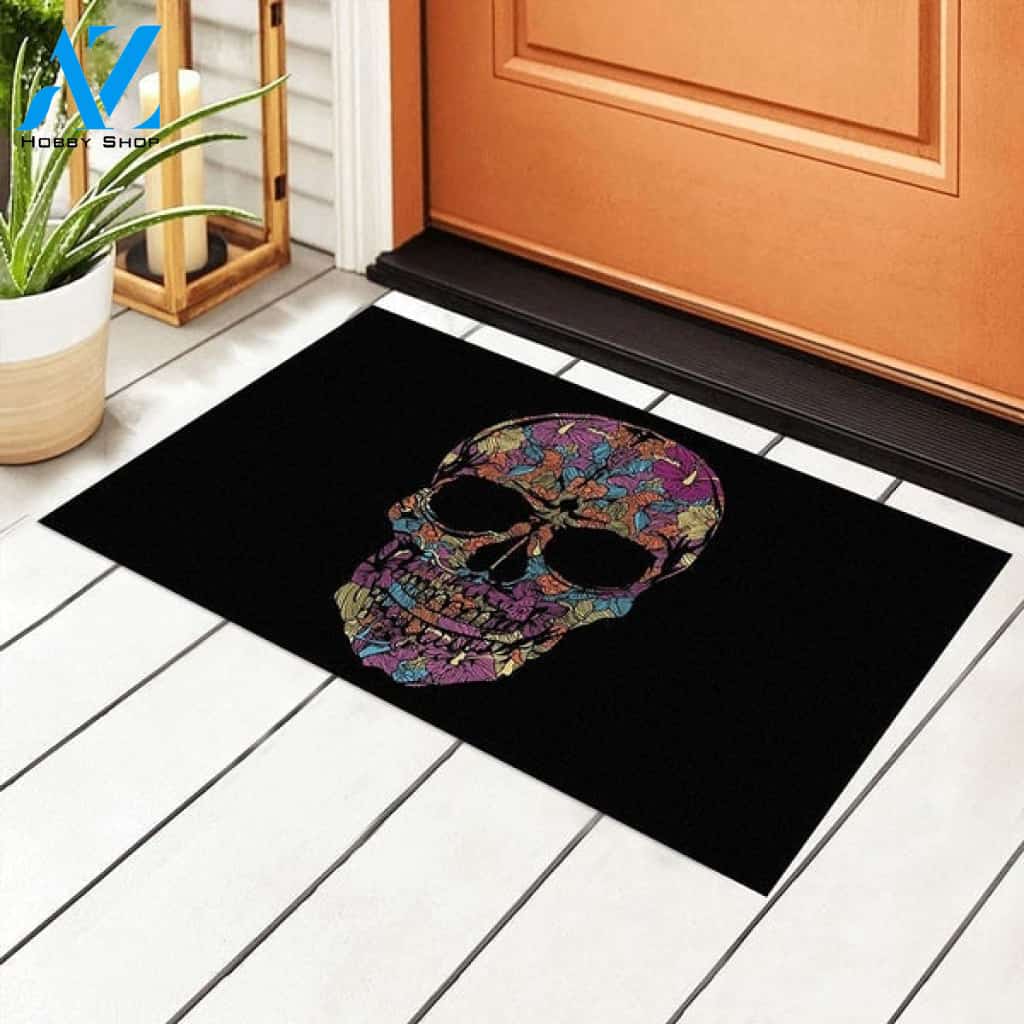 Day of The Dead Indoor and Outdoor Doormat Warm House Gift Welcome Mat Birthday Gift for Memorial Loves