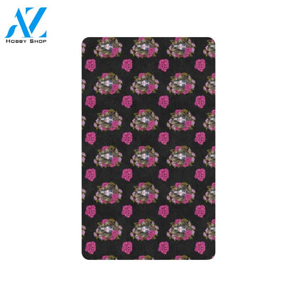Day of the Dead Makeup Girl Rubber Doormat