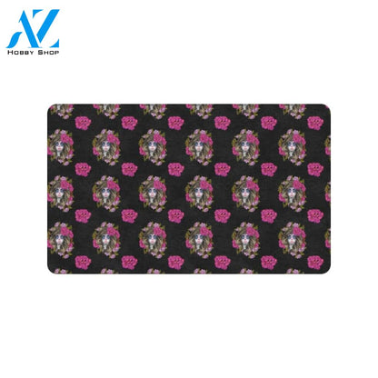 Day of the Dead Makeup Girl Rubber Doormat