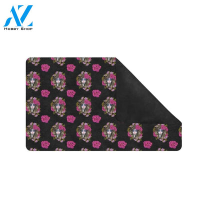 Day of the Dead Makeup Girl Rubber Doormat