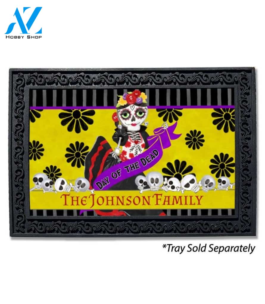 Day of the Dead Senora Personalized Doormat - 18" x 30"