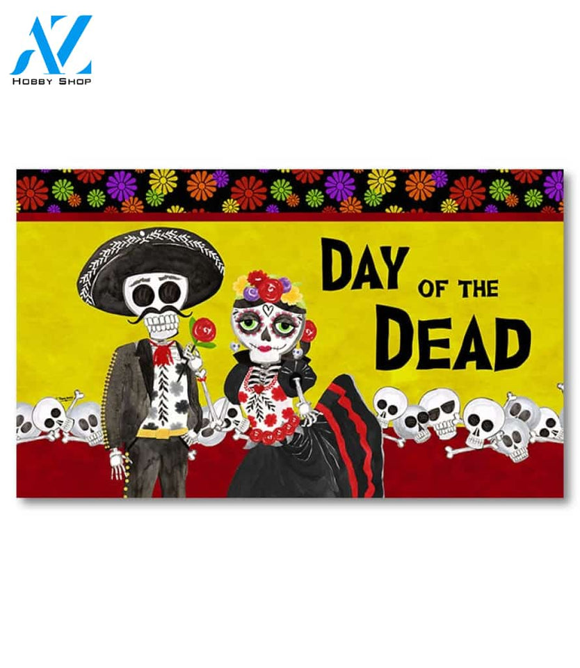 Day of the Dead Sugar Skull Couple Doormat - 18" x 30"