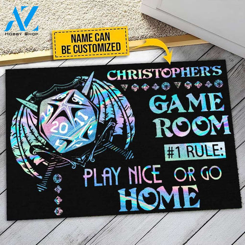 D&D Game room Play Nice Or Go Home doormat Custom