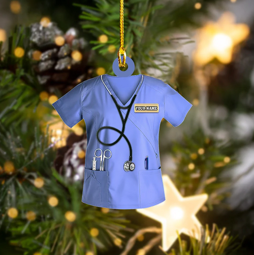 Nurse Custom Shape Ornament, Nurse Shirt Flat Acrylic Ornament Two Sides