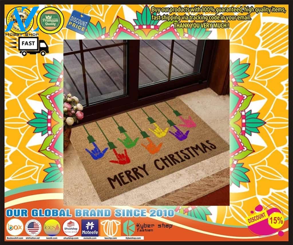 Deaf Pride merry Christmas doormat – LIMITED EDITION