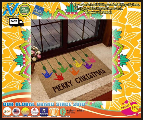 Deaf Pride merry Christmas doormat – LIMITED EDITION
